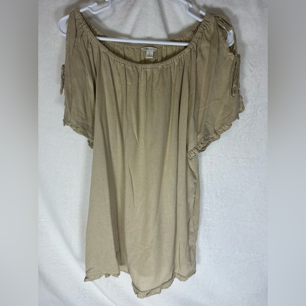 Cato Tan Off-Shoulder Blouse